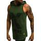 Madmext Men Khaki Hoodie Vest 2649 - Haki