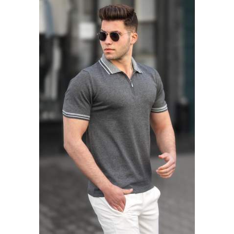 Madmext Men Plain Anthrcite Polo T-shirt 5099 - Antrasit