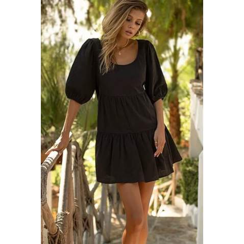 Women Black Mini Dress - Siyah