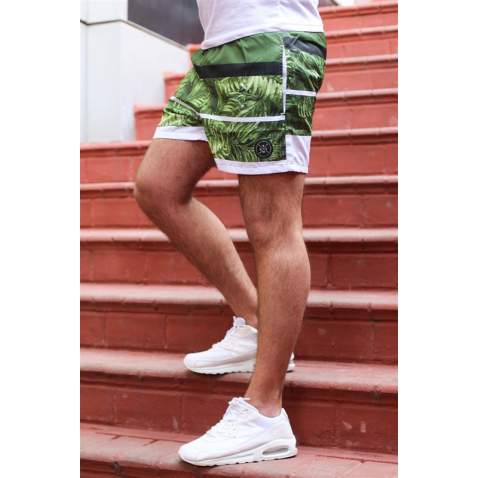 Madmext Green Patterned Swim Wear Short 2954 - Yeşil