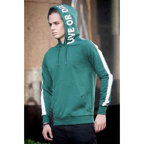 Madmext Green Printed Hoodie 4116 - Yeşil