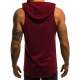 Madmext Men Maroon Hoodie Vest 2649 - Bordo