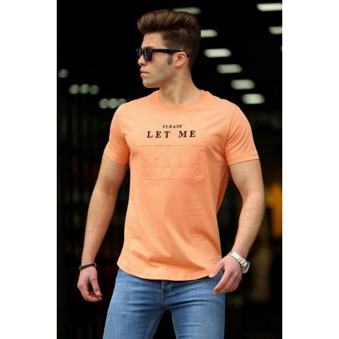 Madmext Orange Printed T-shirt for Men 4524 - Turuncu