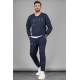 Madmext Navy Blue Printed Tracksuit 4679 - Lacivert