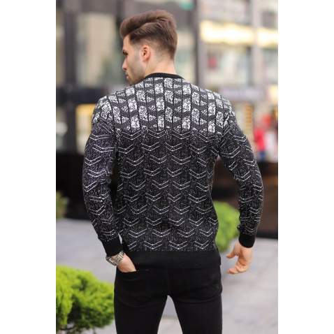 Anthracite Designed Knitwear Sweater 5971 - Antrasit