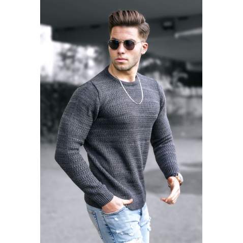 Madmext Anthracite Sweater For Men 5181 - Antrasit