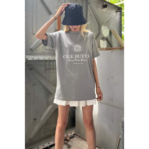 Dye Gray Printed Oversize T-Shirt MG1512 - Boyalı gri