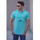 Madmext Turquoise T-shirt With Hood for Men 4611 - Turkuaz