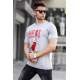 Men Printed Dye Gray Regular Fit T-Shirt 5812 - Boyalı gri