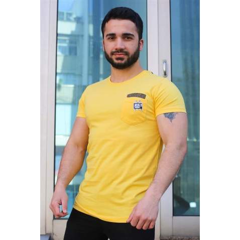 Madmext Yellow T-shirt for Men 3025 - Sarı