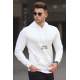 Madmext Men Printed White Hoodie Sweatshirt 5292 - Beyaz