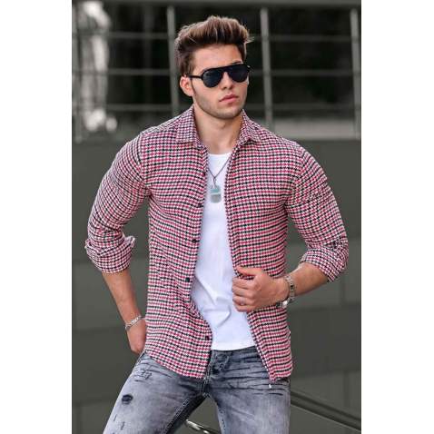 Madmext Red Checkered Mackinaw Shirt 4685 - Kırmızı