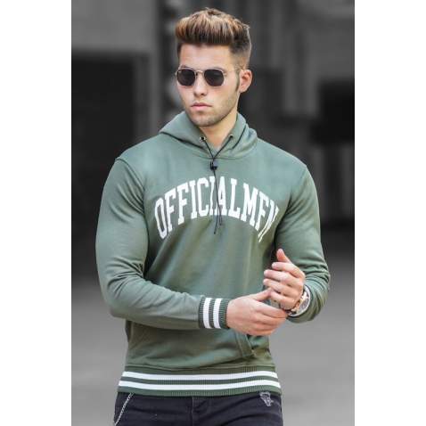 Madmext Men Khaki Hoodie Sweatshirt 5287 - Haki