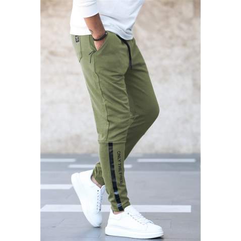 Madmext Men Printed Green Sweatpants 4213 - Yeşil