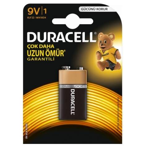 Duracell 6LF22/MN1604 Alkalin 9V Pil