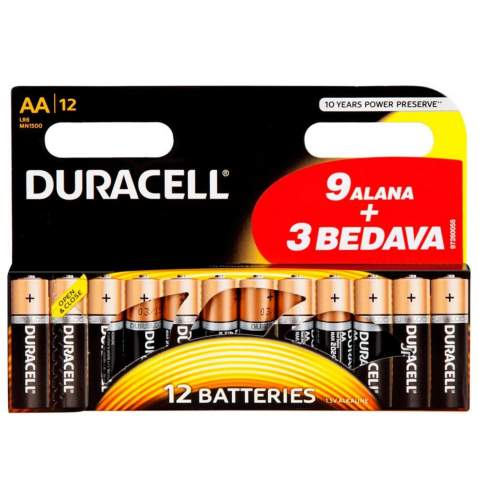 Duracell Duralock LR6/MN1500 AA Kalem Pil 12'li