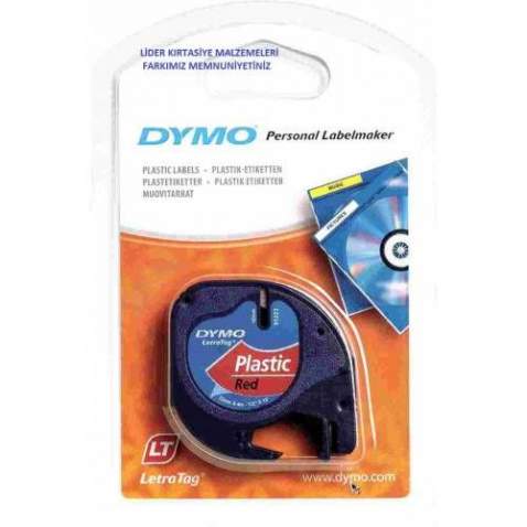 DYMO LETRATAG PLASTİK ETİKET KIRMIZI 59424 ÜCRETSİZ KARGO