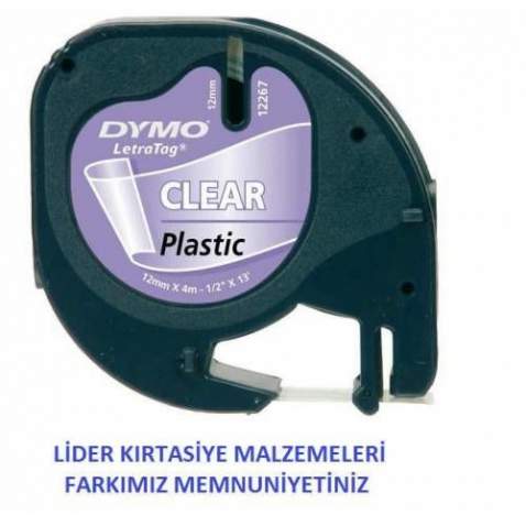 DYMO LETRATAG PLASTİK ETİKET ŞEFFAF 12268 ÜCRETSİZ KARGO