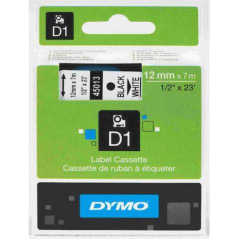 45013 DYMO D1 ETİKET 12MM x 7MT BEYAZ / SİYAH ÜCRETSİZ K...