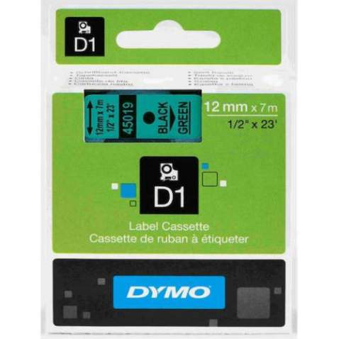 DYMO D1 ŞERİT 12MM x 7MT YEŞİL / SİYAH 720590 45019 ÜCRETSİZKARGO