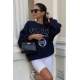 Mad Girls Navy Blue Sweatshirt MG1208 - Lacivert