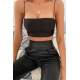 Mad Girls Strappy Black Crop Top MG195 - Siyah