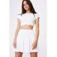 Women White Pleated Basic Mini Tennis Skirt - Beyaz