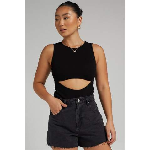 Mad Girls Black Plain Bodysuit MG1448 - Siyah