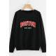 Mad Girls Black Printed Women Sweatshirt MG777 - Siyah