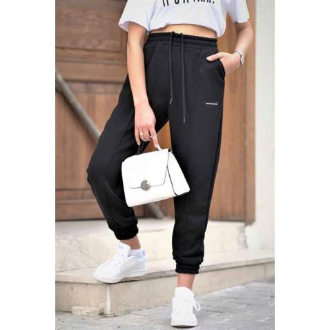 Mad Girls Black Jogger Sweatpants MG303 - Siyah