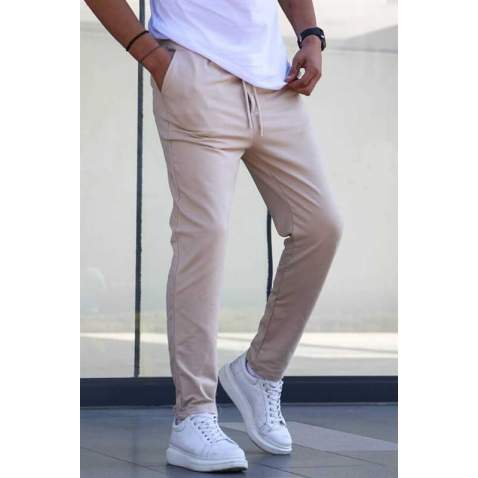 Beige Basic Jogger Trousers 5474 - Bej