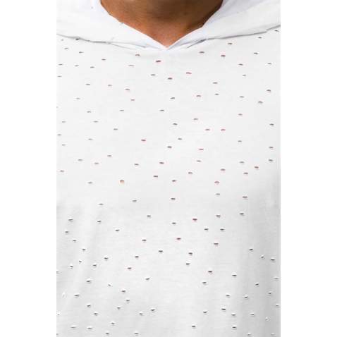 Madmext White Rapped T-shirt with Hood for Men 3069 - Beyaz