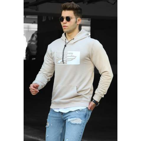 Madmext Cream Men's Sweatshirt 4750 - Bej