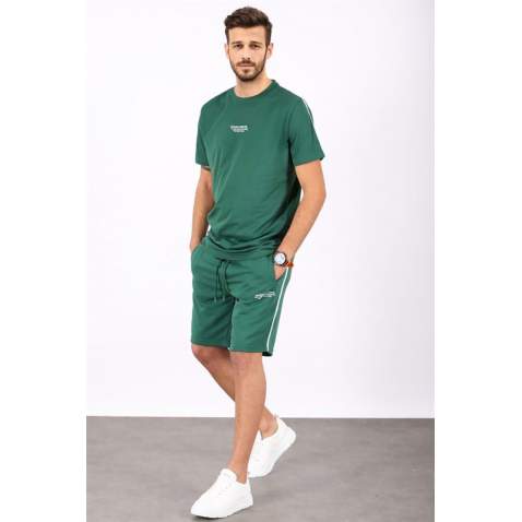 Madmext Men Oversize Green Shorts Set 5376 - Yeşil