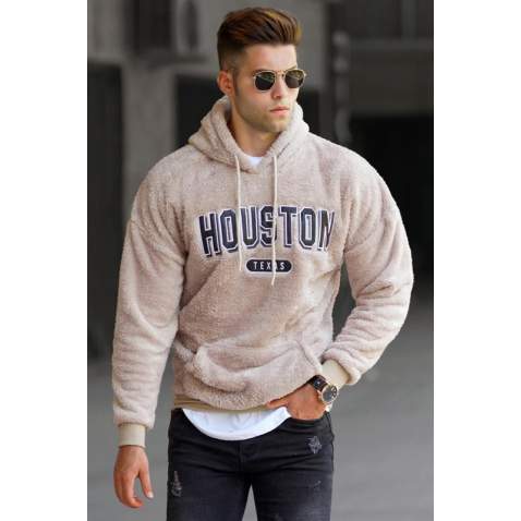 Madmext Men Fluffy Beige Sweatshirt 5311 - Bej