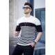 Madmext Men Black&White T-shirt 5681 - Kemik rengi