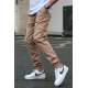 Men Beige Cargo Trousers 5447 - Bej