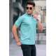 Men Designed Mint Green Polo T-Shirt 5889 - Mint yeşili