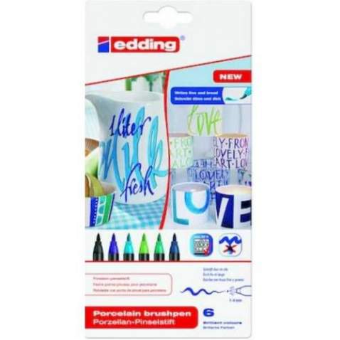 Edding 4200 Porselen Kalemi Soğuk Renkler (6 lı Paket)