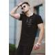 Madmext Black Printed T-shirt for Men 4450 - Siyah