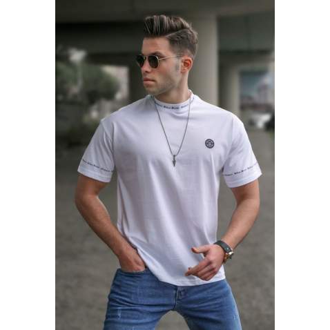 Madmext Men White T-shirt 5355 - Beyaz