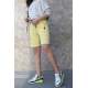 Mad Girls Yellow Capri Shorts MG1171 - Sarı