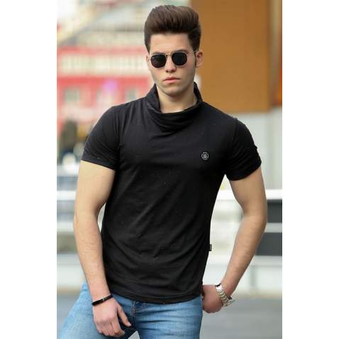 Madmext Black T-shirt for Men 4554 - Siyah