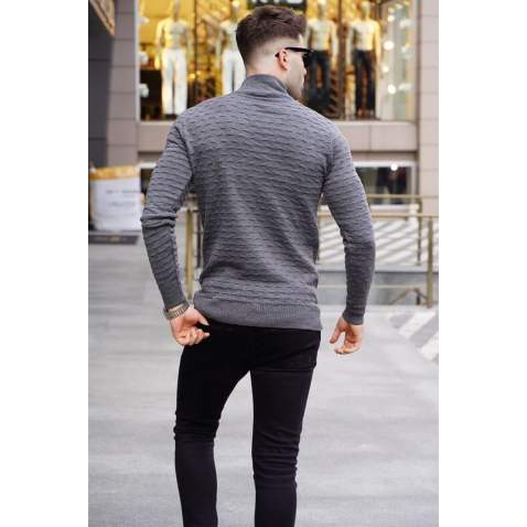 Anthracite Knitted Sweater 5762 - Antrasit