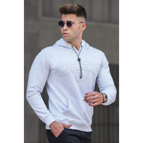 Madmext Men Marl Snow Hoodie Sweatshirt 5289 - Karmelanj