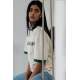 White Embroidered Oversize T-Shirt MG1485 - Beyaz