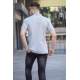 Men Striped Gray Polo T-Shirt 5864 - Gri