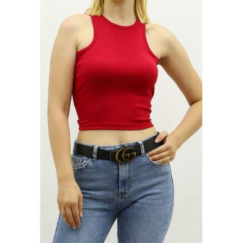 Mad Girls Maroon Crop Top MG361 - Bordo