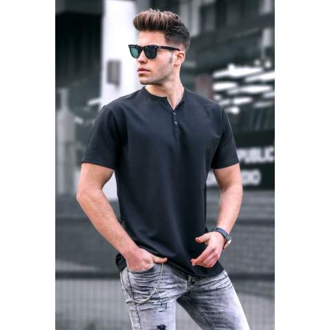 Men Black Basic T-Shirt - Siyah