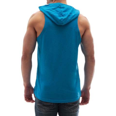 Sleeveless T-Shirt In Hooded turquoise 2893 - Turkuaz